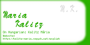 maria kalitz business card